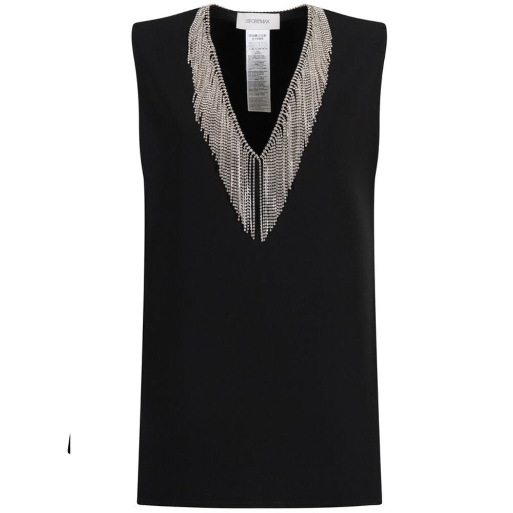 Sportmax Women Sleeveless Top With Rhinestone